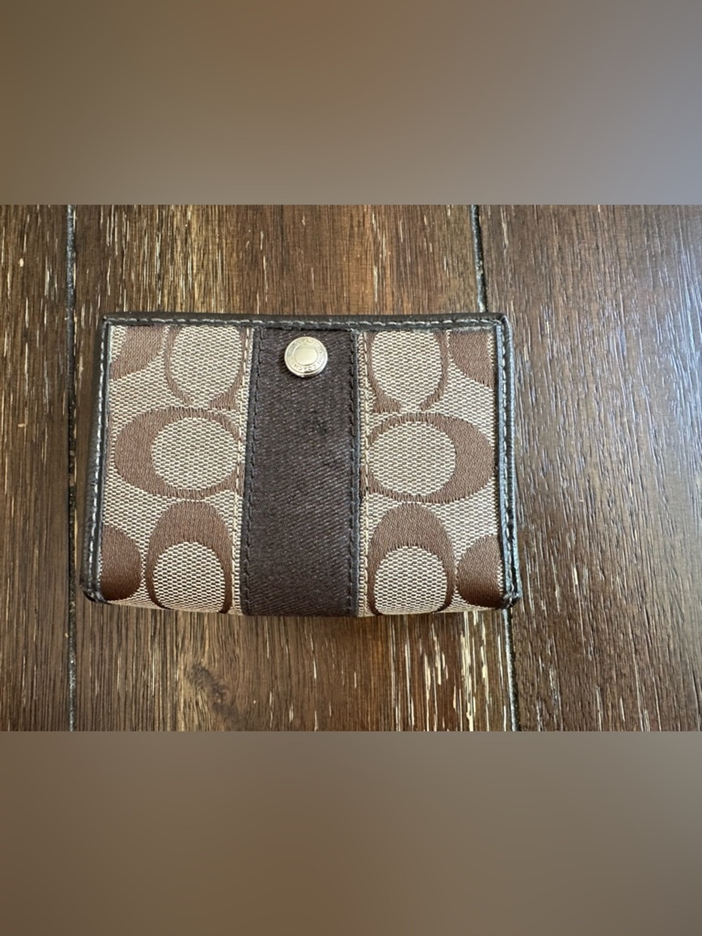 Coach striped signature wallet Jacquard fabric